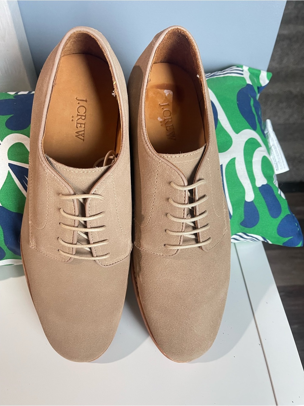 J. Crew Men’s Suede Derby Shoes in Beige Brown